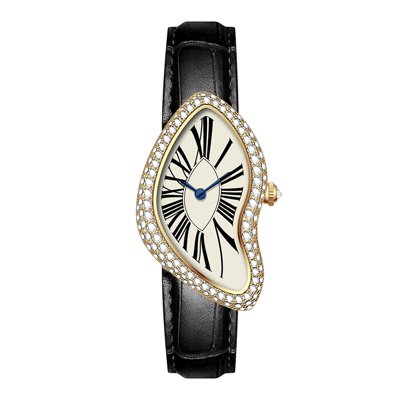 Women's Cartier Crush Style Jewelry Diamond Watch Irregular Melting